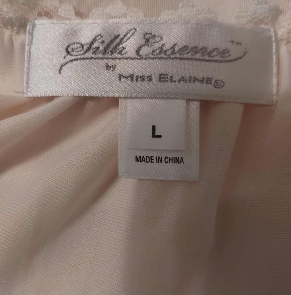 Vintage 1970s Silk Essence Night Gown Women's Size L View 4